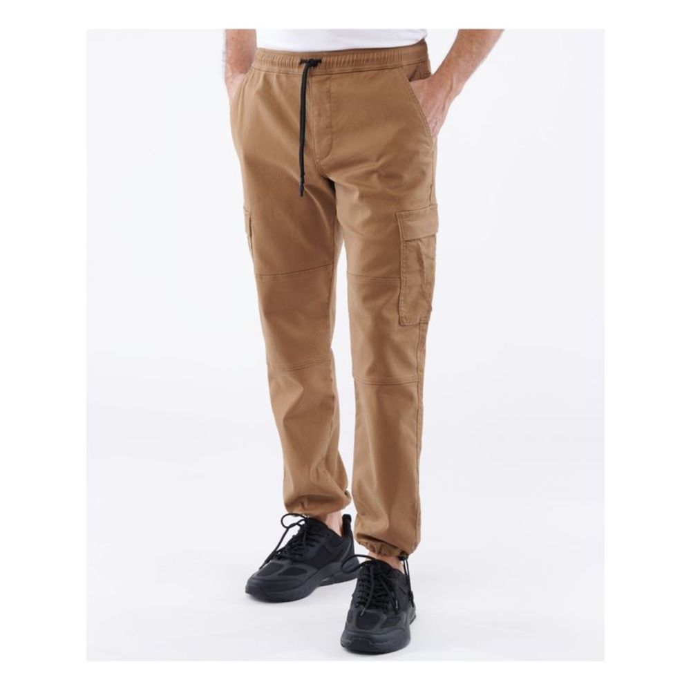 LAZER Mens Brown Expandable Waist Classic Fit Stretch Joggers S